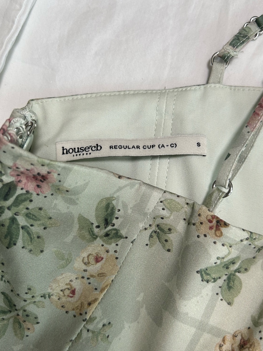 House of CB Samaria Mint Floral Midi Dress with Pink Blooms Size Small - Picture 9 of 11